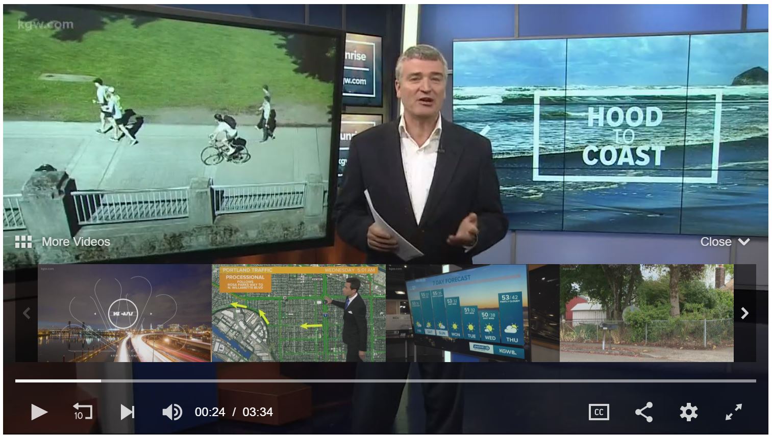 Screenshot of TV report. ANchor standing in front of a screen