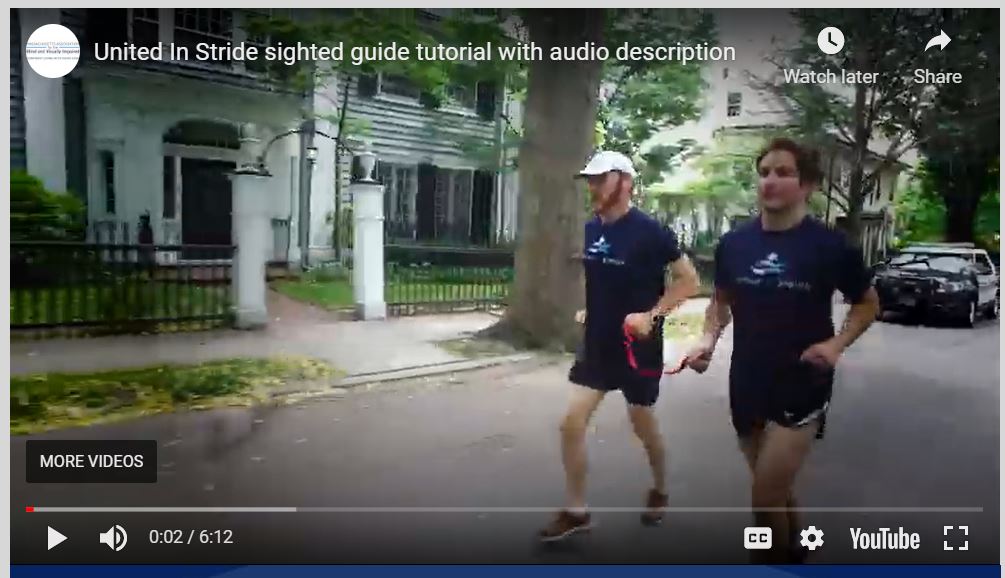 Screenshot of United in Stride sighted guide tutorial