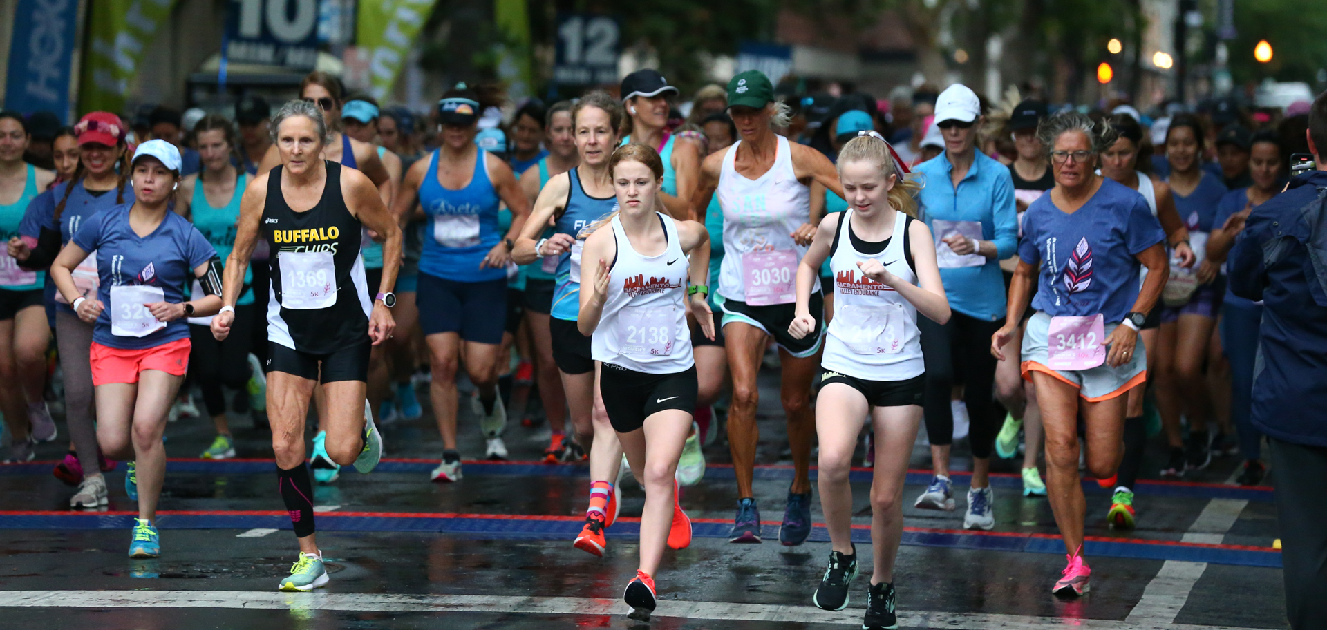 Group of runners during a road race